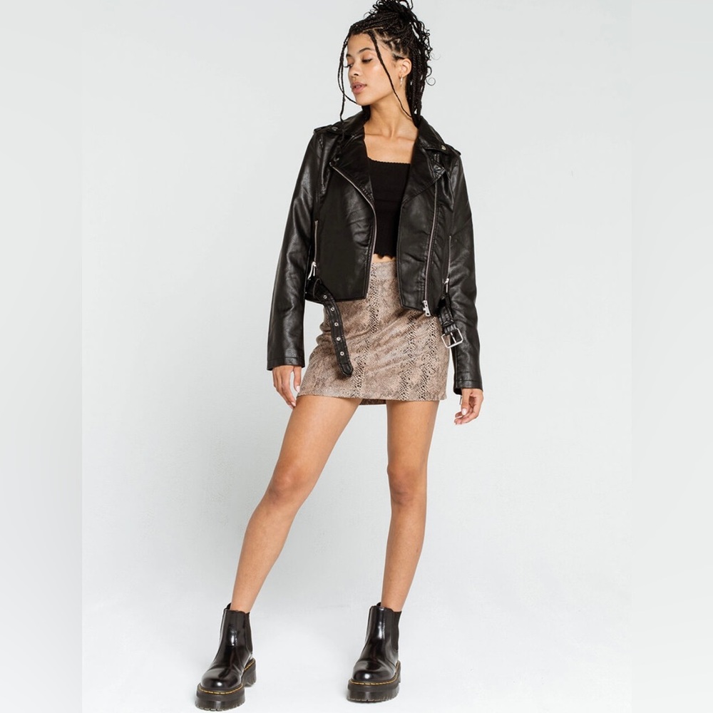 WEST OF MELROSE Tell Me About It Stud Womens Moto Jacket Size Small